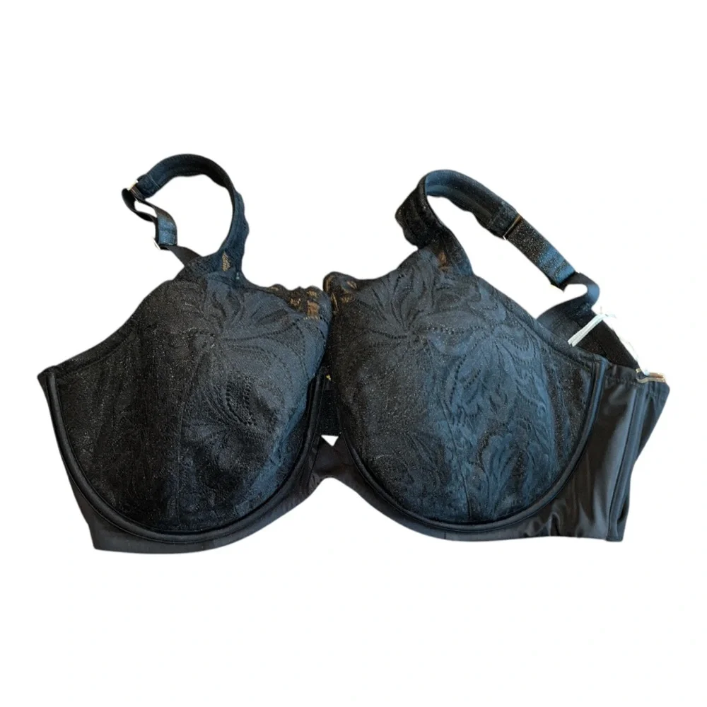 NWT Bare Necessities 38 DDD lace bra black adjustable plus size feminine